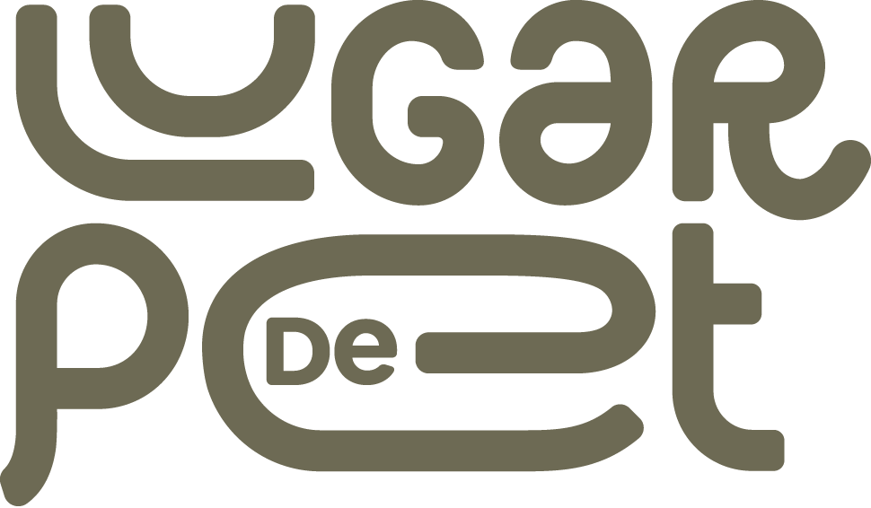 Logotipo Lugar de Pet - consiste no nome da clínica com traços que representam caracterísitcas dos diferentes animais.